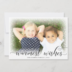 Warme wensen Sneeuw Kerstvakantie Fotokaart Feestdagenkaart