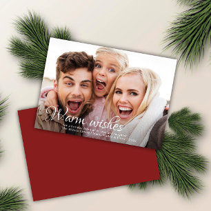 Warme wensen Volledige foto Ruby Red Christmas Feestdagenkaart