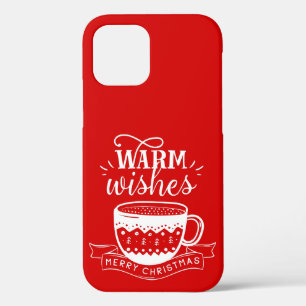 Warme Wensen Warme Kopje Koffie Cacao Rood Wit iPhone 12 Hoesje