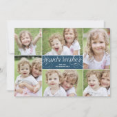 Warme Wensen Wervelen Vakantie Fotokaart - Navy Feestdagenkaart (Voorkant)