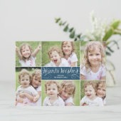 Warme Wensen Wervelen Vakantie Fotokaart - Navy Feestdagenkaart (Staand voorkant)