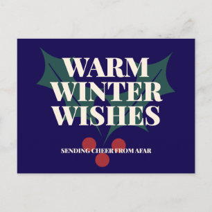 Warme winterwensen Hulst Typografie Feestdagenkaart