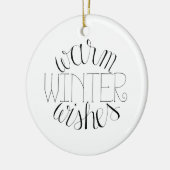 Warme winterwensen kerstversiering keramisch ornament (Links)