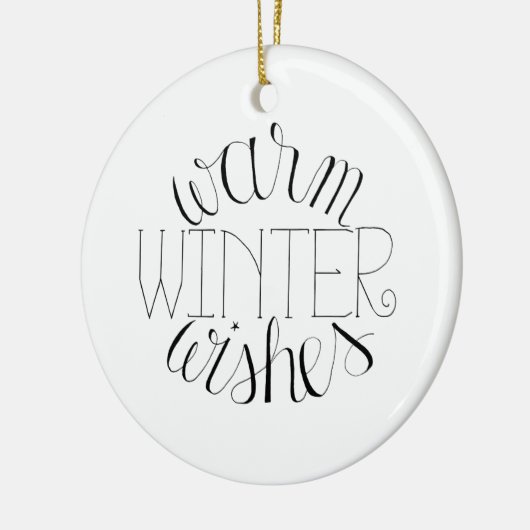 Warme winterwensen kerstversiering keramisch ornament (Links)