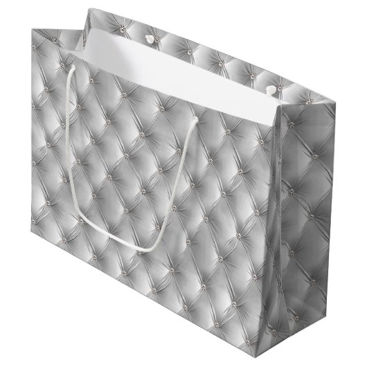 Warme Zachte Grijze Chic Faux Velvet Groot Cadeauzakje (Voorkant Gekanteld)