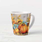 Warme Zonnebloemen en Pompoenen Latte Mok (Rechterhoek)