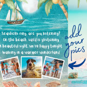 Warmer Wonderland Tropical Beach Feestdagenkaart