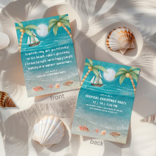 Warmer Wonderland Tropical Beach kerst Kaart