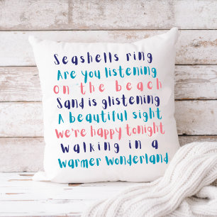 Warmer Wonderland Tropische Typografie Kerstmis Kussen