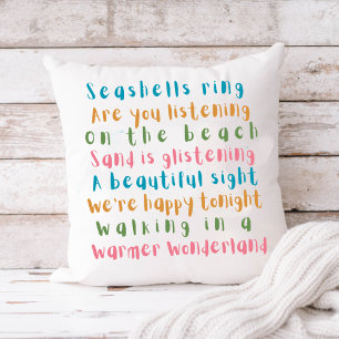 Warmere Wonderland Tropische Typografie Kerstmis Kussen