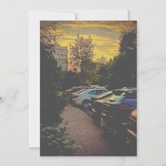 Warmes Stadslandschap in de schemering - Aanpasbaa Kaart (Voorkant)