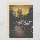 Warmes Stadslandschap in de schemering - Aanpasbaa Kaart (Voorkant / Achterkant)