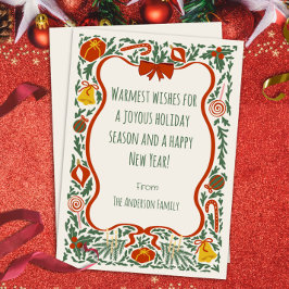 Warmest Wishes Flat Holiday Card Feestdagenkaart