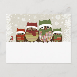 Warmest Wishes Owl Family Briefkaart