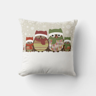 Warmest Wishes Owl Family Pillow Kussen