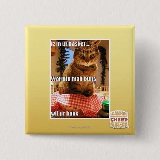 Warmin mah buns vierkante button 5,1 cm (Voorkant)