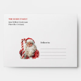 Warmish Cozy Santa Claus Trendy Modern Christmas Envelop