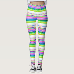 Warmkleurige neonstrepen werpen kussen leggings