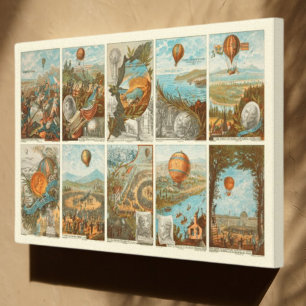 warmloperballon voor het verzamelen van Kaarten Canvas Afdruk