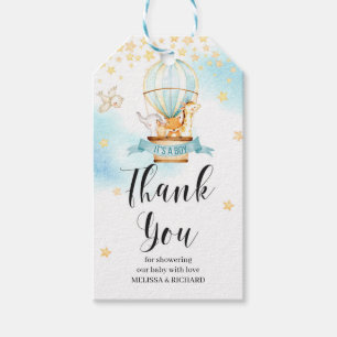 Warmluchtballon, met de thema's schattig Baby show Cadeaulabel