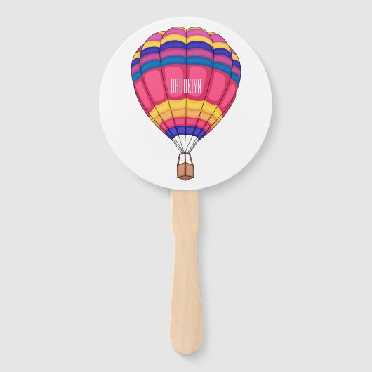 Warmluchtballonafbeelding cartoon handwaaier (Voorkant)