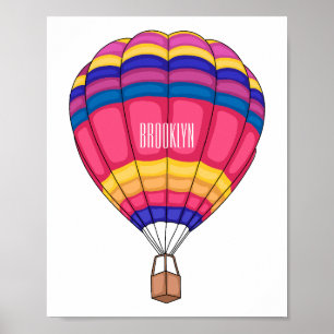 Warmluchtballonafbeelding cartoon poster