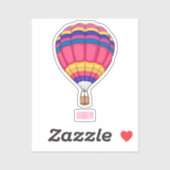 Warmluchtballonafbeelding cartoon sticker (Vel)