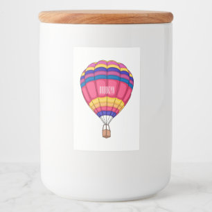 Warmluchtballonafbeelding cartoon voedselcontainer etiket