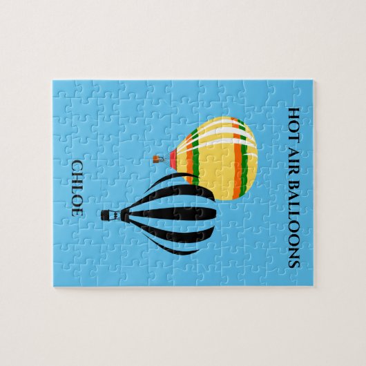 Warmluchtballonpuzzel met de naam van het kind. legpuzzel (Horizontaal)