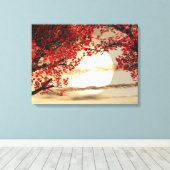 Warmmakende en vredige bomen verpakt Canvas (Insitu (Houten vloer))