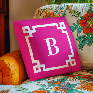 Warmpauze Griekse Sleutelrand Monogram Kussen