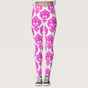 Warmpauze Wit Damast Chic Moderne Elegante Patroon Leggings