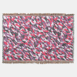 Warmpjes roze, paarse en zwarte camouflage abstrac deken