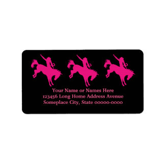 Warmroze rodeo paard Riding Land Cowgirl Art Etiket