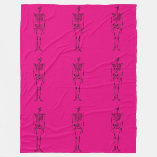 warmroze skeletdeken fleece deken (Voorkant)