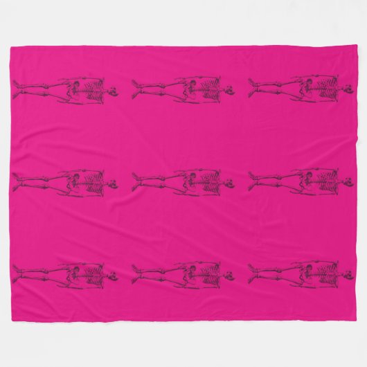 warmroze skeletdeken fleece deken (Voorkant (Horizontaal))
