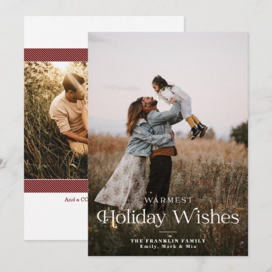 Warmste feestdag maakt moderne fotofeestdag mogeli feestdagenkaart (Voorkant / Achterkant)