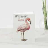 Warmste Wensen Flamingo Bedankkaart (Voorkant)