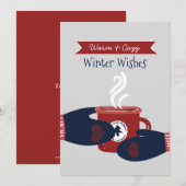 Warmste wensen Hygge Coffee Kerstmis Feestdagenkaart (Voorkant / Achterkant)