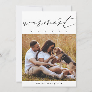 Warmste Wensen, Kerstmis Familie Foto Layover Feestdagenkaart