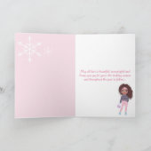 Warmste wensen met kerst in Parijs Eiffeltoren Roz Feestdagen Kaart (Binnen)