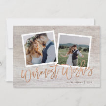 Warmste Wensen Rustiek Roos Goud Script Foto