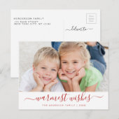 Warmste wensen Script Kerstkaart Feestdagenkaart (Voorkant / Achterkant)