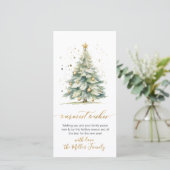 Warmste wensen script niet-foto kerstboom feestdagenkaart (Staand voorkant)