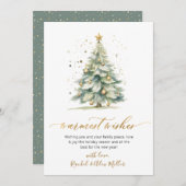 Warmste wensen script niet-foto kerstboom feestdagenkaart (Voorkant / Achterkant)