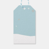 Warmste wensen Sneeuwman slee geschenken Cadeaulabel (Achterkant)