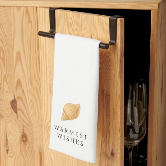 Warmste wensen strand moderne kerst theedoek (Derde Gevouwen)