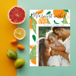 Warmste Wishes Sinaasappel Grove Kerstfoto Feestdagenkaart