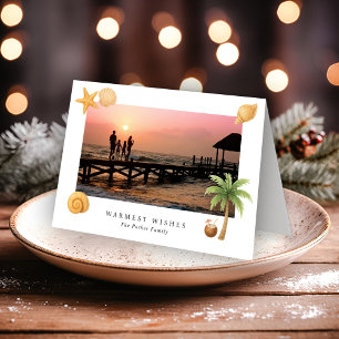Warmste Wishes Strandfoto Moderne Kerst Feestdagen Kaart