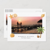 Warmste Wishes Strandfoto Moderne Kerst Feestdagenkaart (Voorkant / Achterkant)